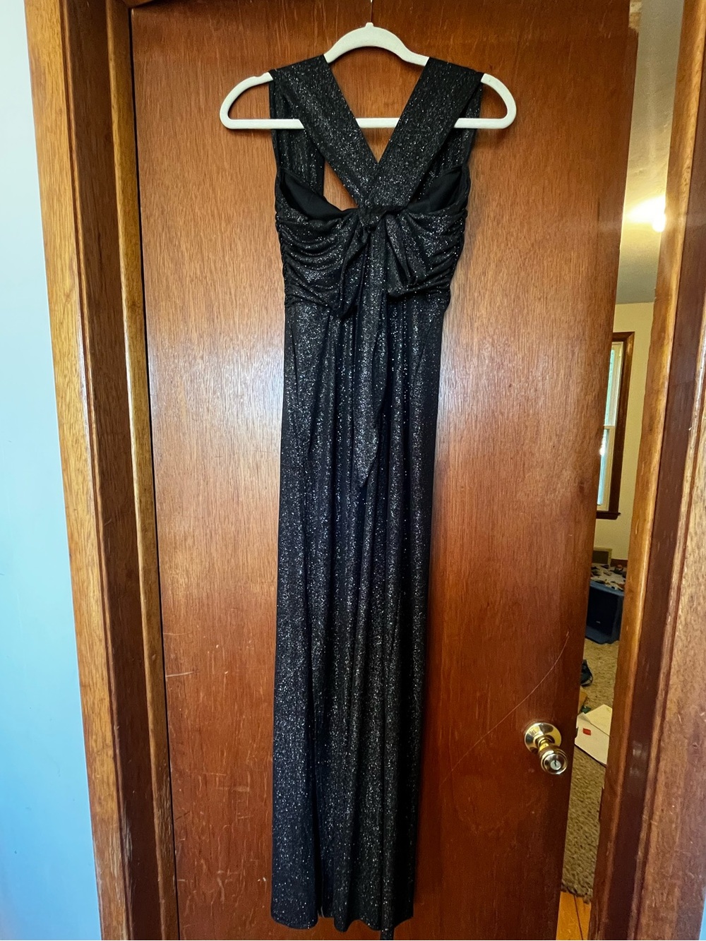 Lucy in the Sky Black Sparkle Maxi Event Dress - Picture 4 of 7